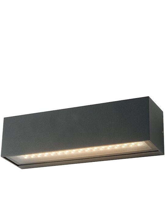 VK Lighting Επιτοίχιο Εξωτερικό Φωτιστικό LED IP54 με Θερμό Λευκό Φως Διπλής Δέσμης 23x6.5x6.5εκ. VK/02192/AN/W